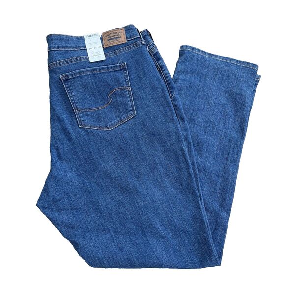 Levi Strauss Jeans Women Size 24L Mid-Rise Straight Leg Blue Denim Soft Stretch - Picture 4 of 8